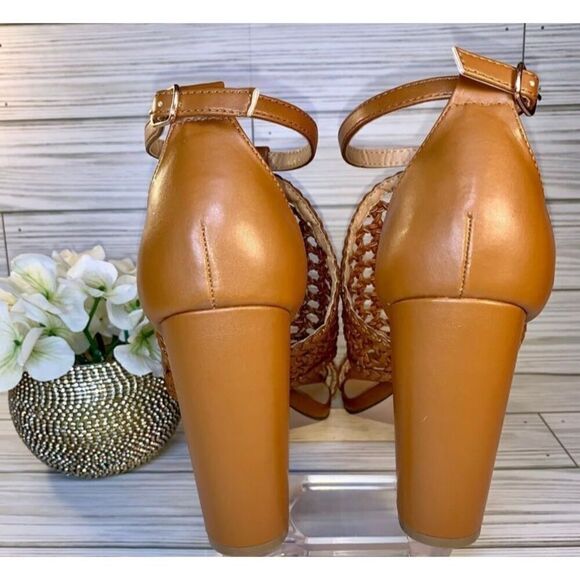 JustFab Lorelai Caged Camel Womens Sandal Heels Size :10 - Picture 7 of 12